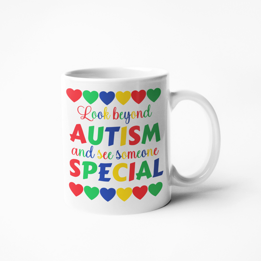 Look beyond autism coffee mug