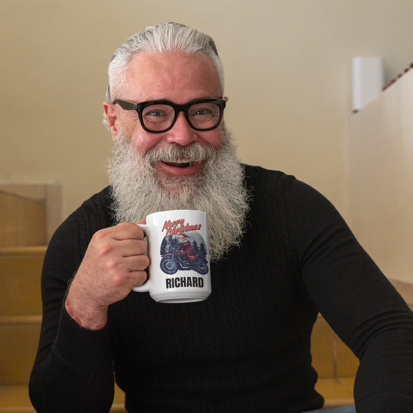 biker Christmas mug for motorcycle fanatic