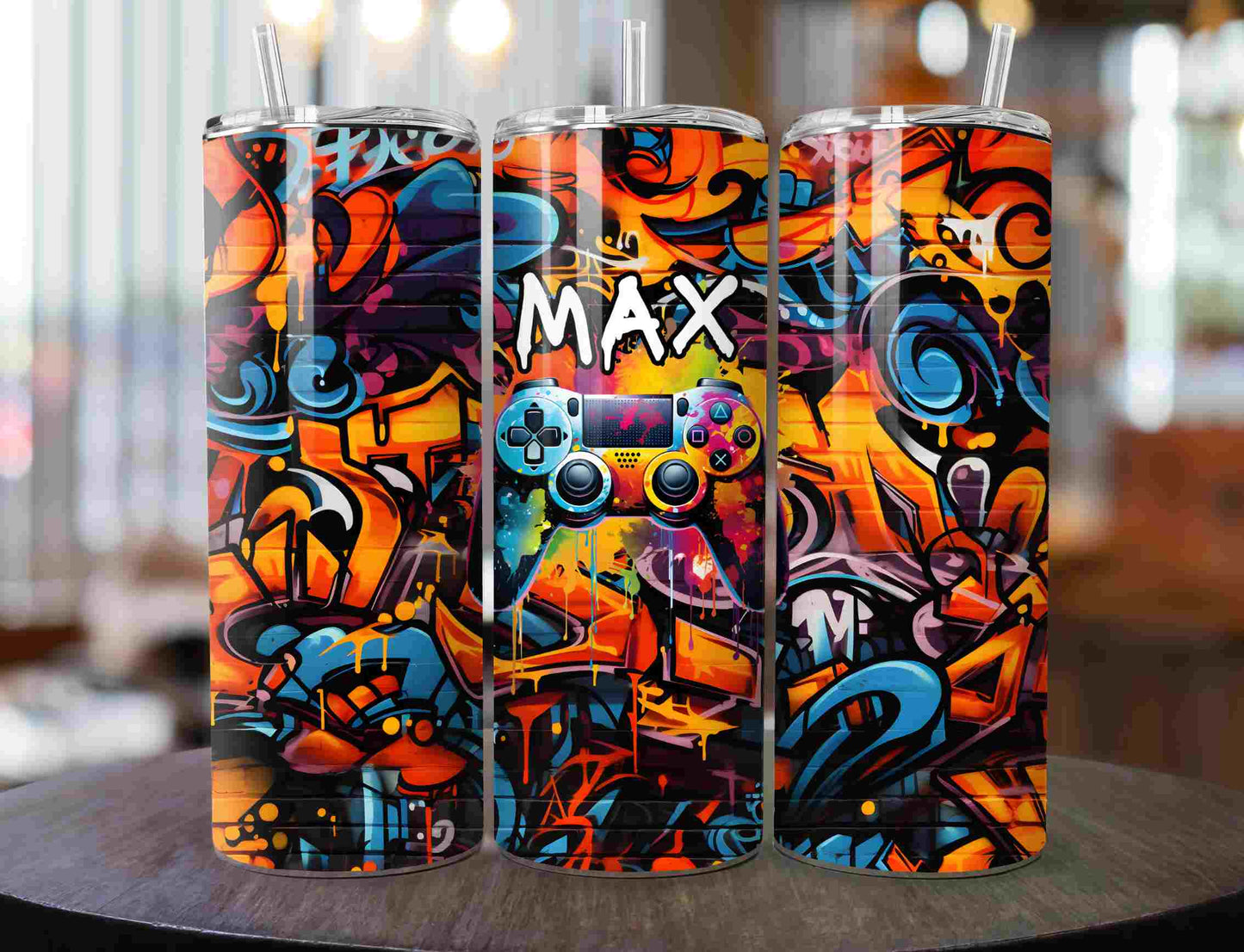 Gamer graffiti personalised 20oz tumbler