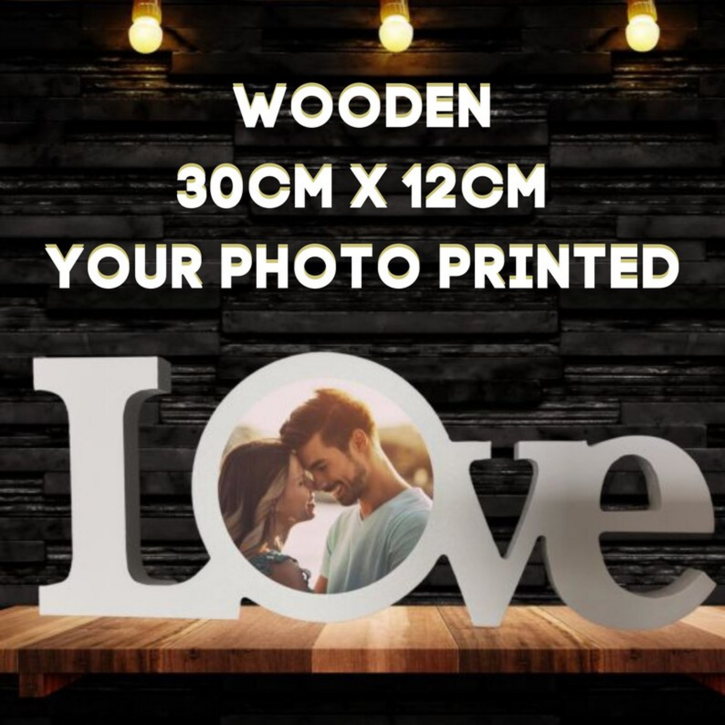 Love photo block anniversary or wedding gift