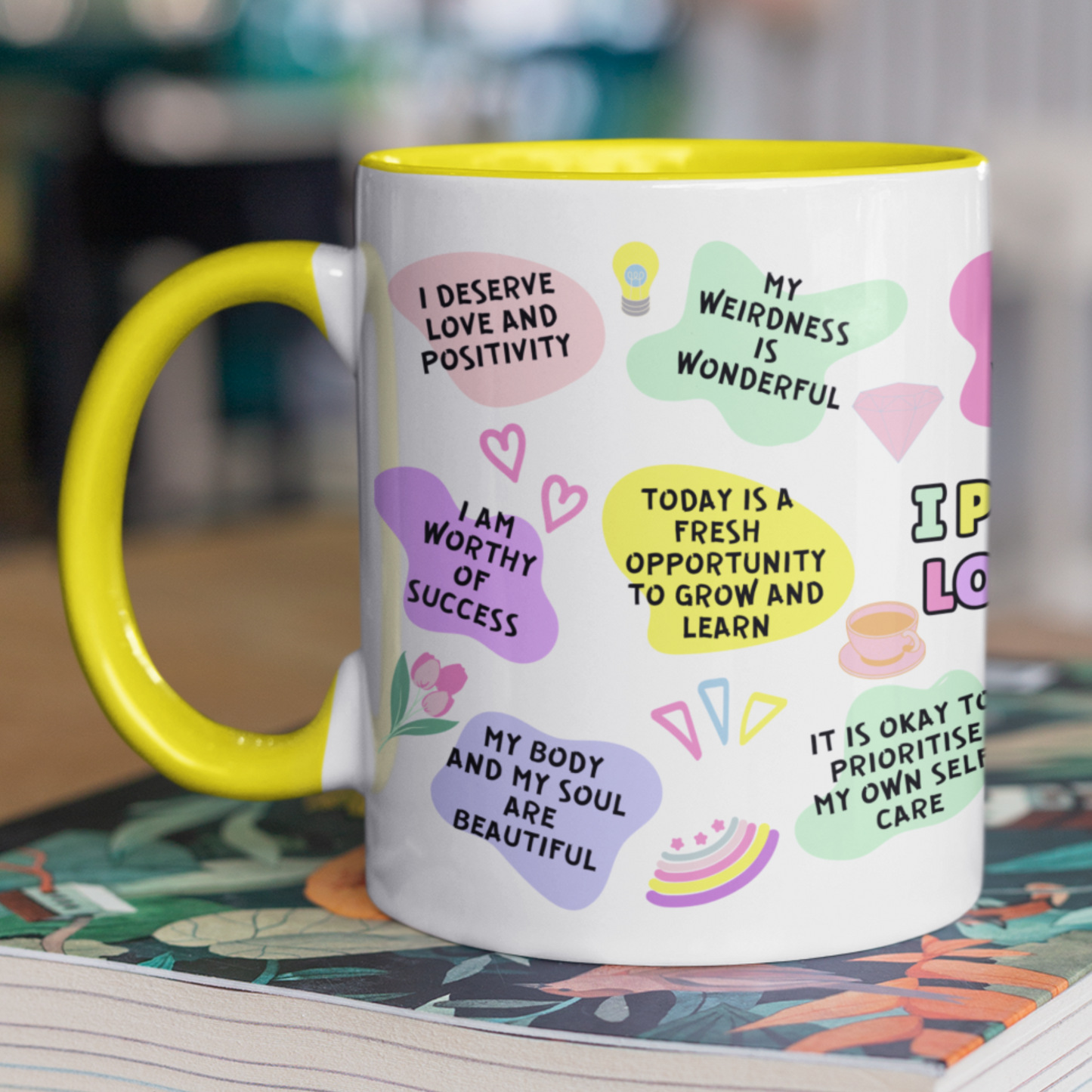 I promise to love myself positivity self care self-love mug cup birthday Christmas gift stocking filler idea 2023 cute presents