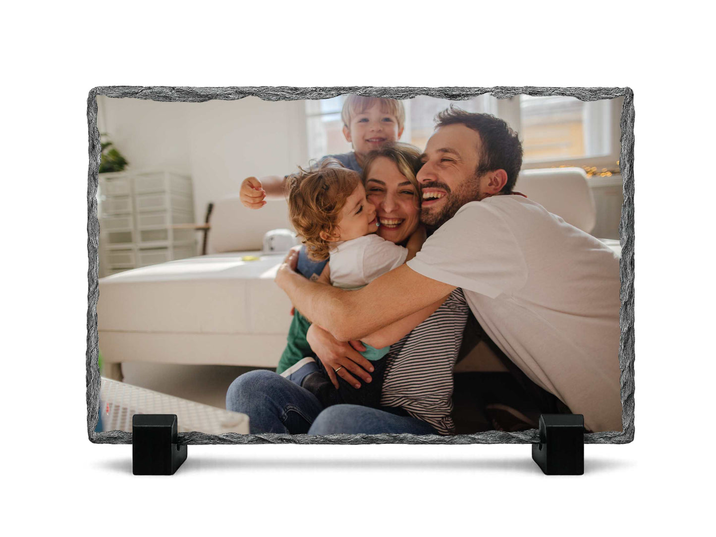 Personalised Photo Slate Rock with Custom Text – Unique Gift for Mum, Dad, Sister, Brother | Birthday, Christmas, Memorial Keepsake