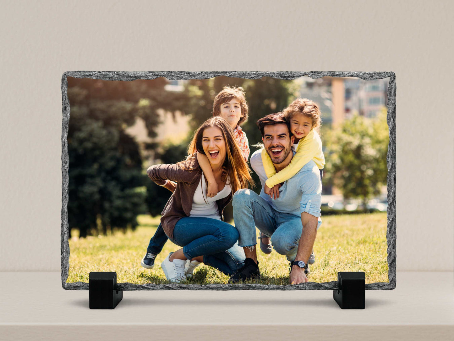 Personalised Photo Slate Rock with Custom Text – Unique Gift for Mum, Dad, Sister, Brother | Birthday, Christmas, Memorial Keepsake