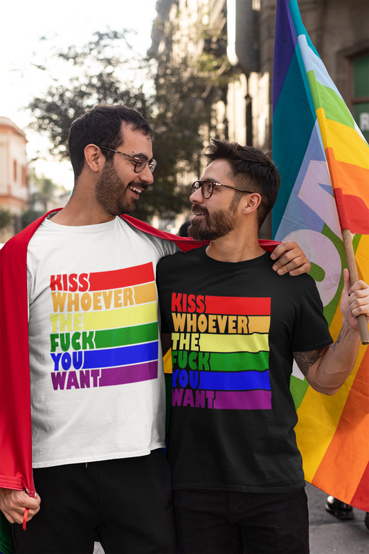 Kiss whoever the fuck you want t-shirt gay pride LGBTQIA
