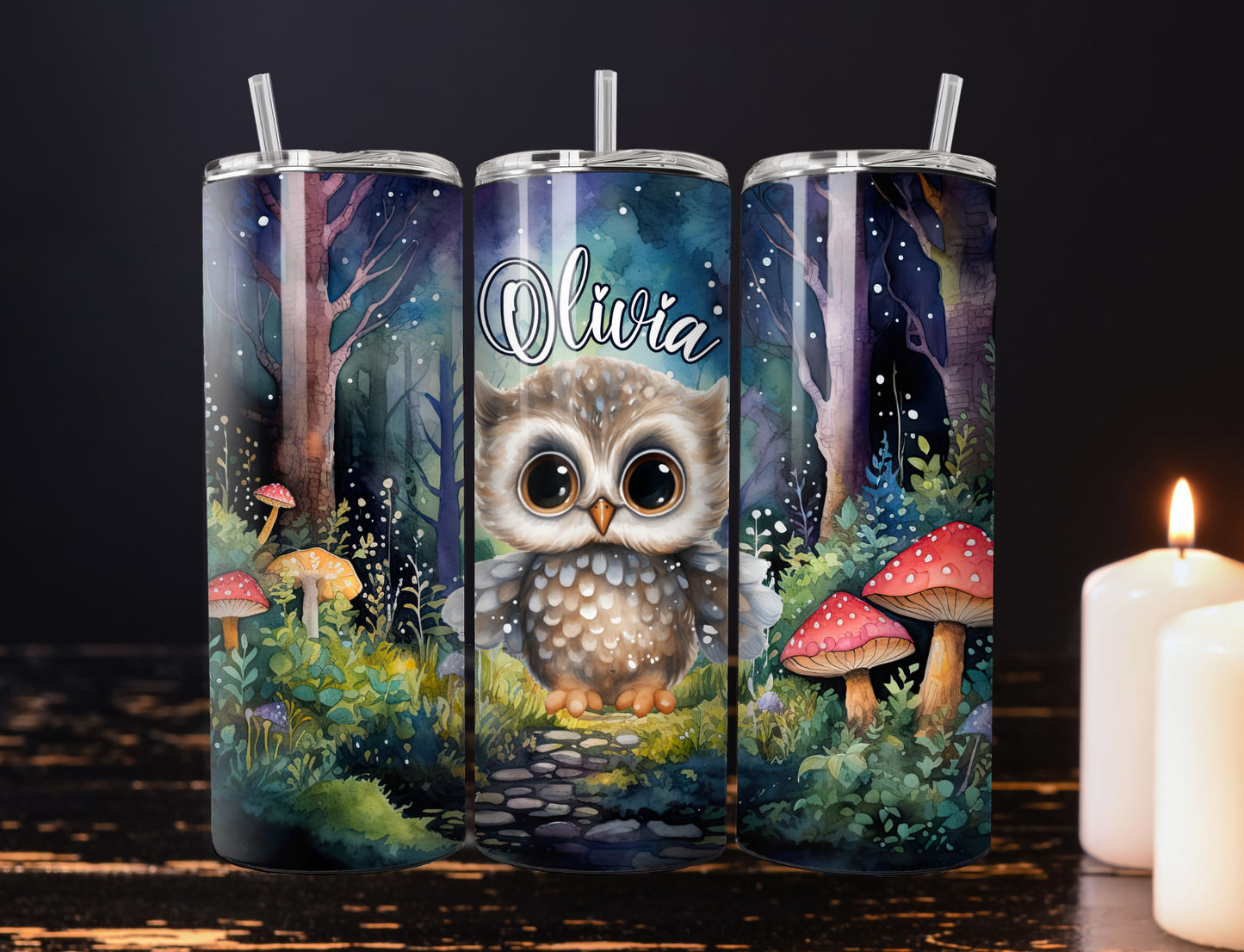 Personalised Stainless Steel Tumbler with Owl Design | Perfect Gift for Any Occasion