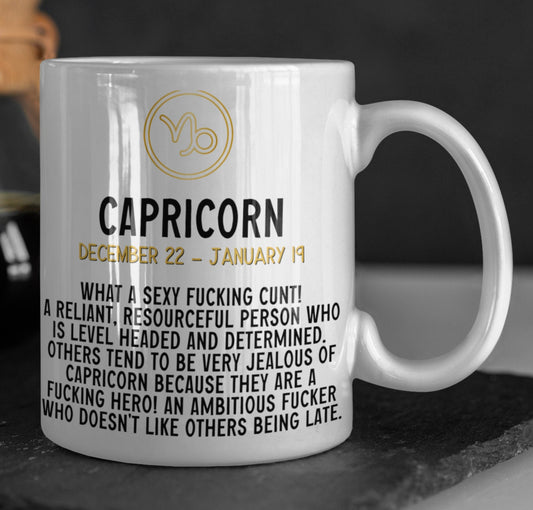 Capricorn star sign horoscope sweary profanity rude funny coffee mug