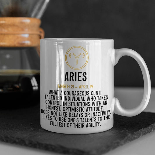 Aries star sign horoscope swear profanity mug