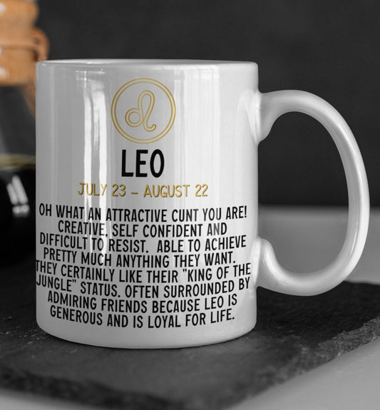 Leo star sign horoscope sweary profanity mug