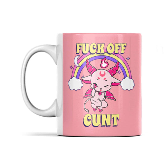 Baphomet rude sweary profanity fuck off cunt coffee mug