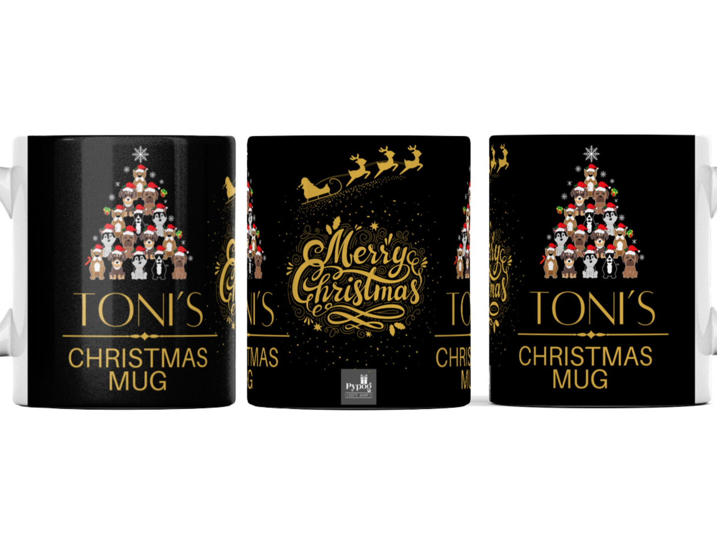 Dog Christmas mug any name