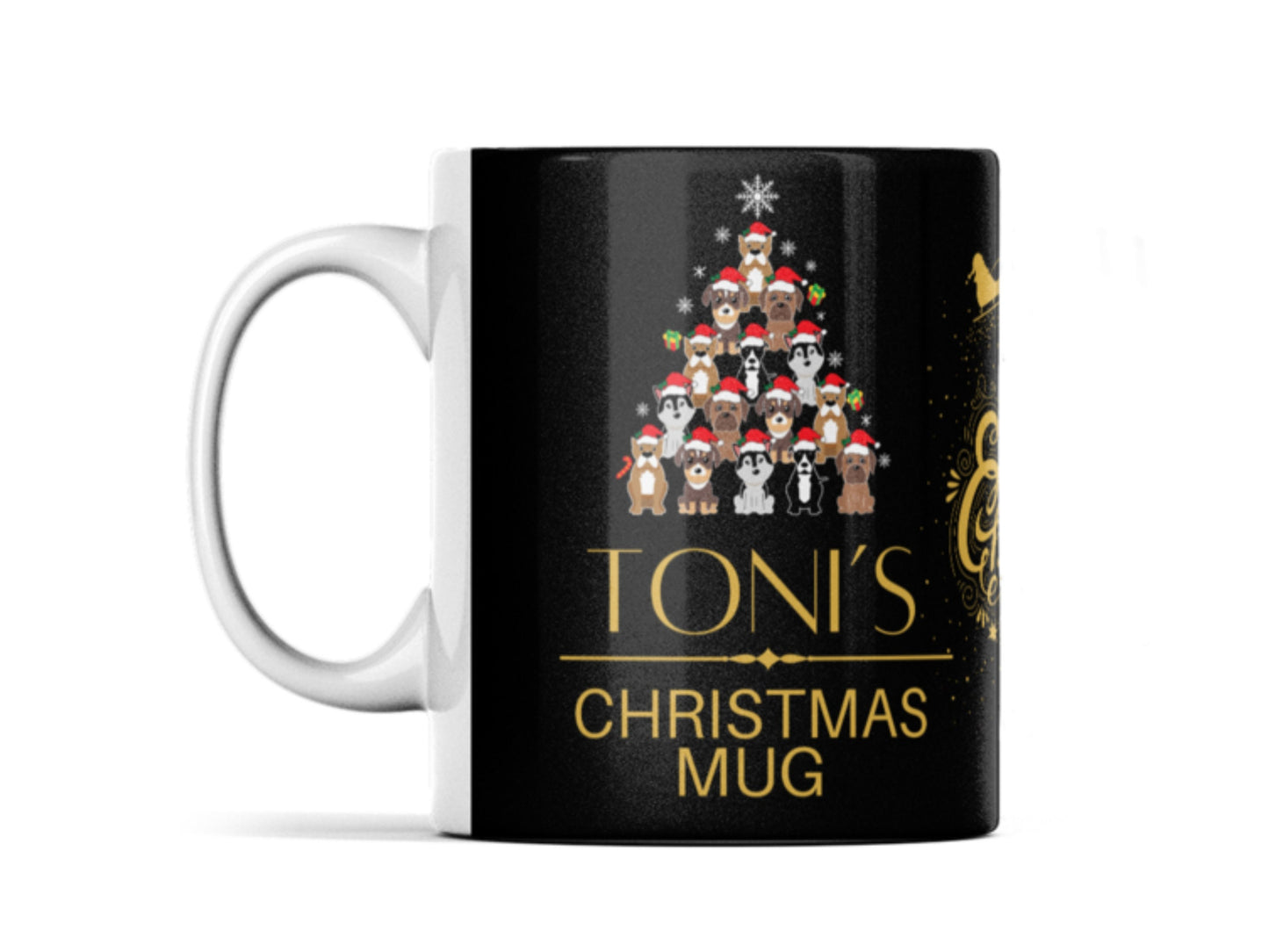 Dog Christmas mug any name