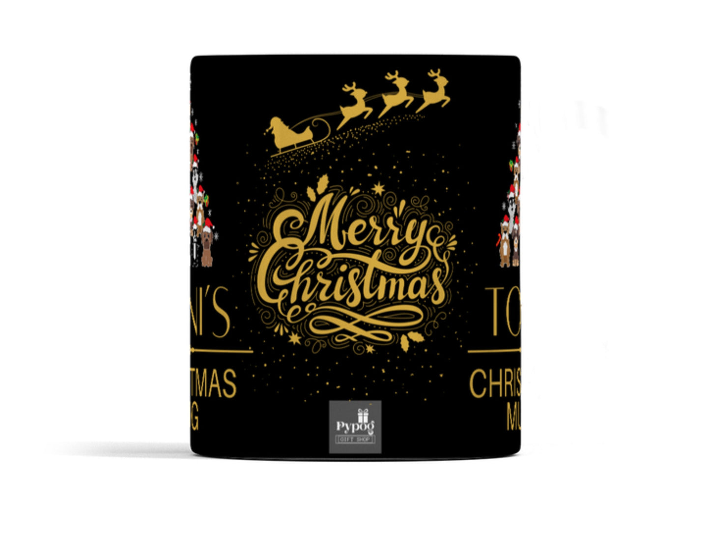 Dog Christmas mug any name