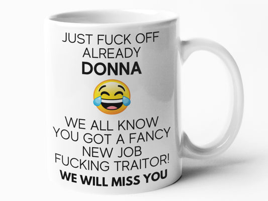 Leaving job gift for work colleague rude sweary mug