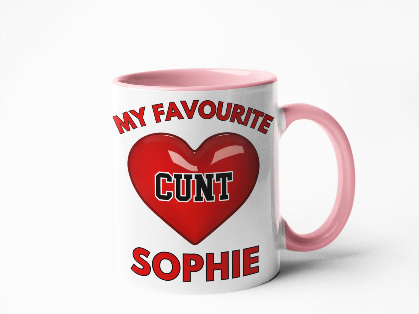 My favourite cunt personalised naughty rude coffee mug with any name printed both sides