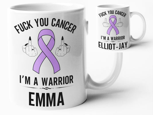 Fuck you cancer survivor personalised mug