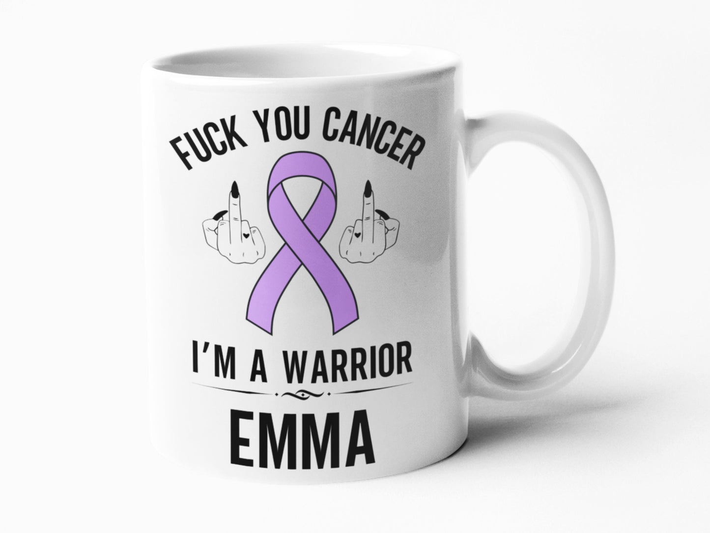 Fuck you cancer survivor personalised mug