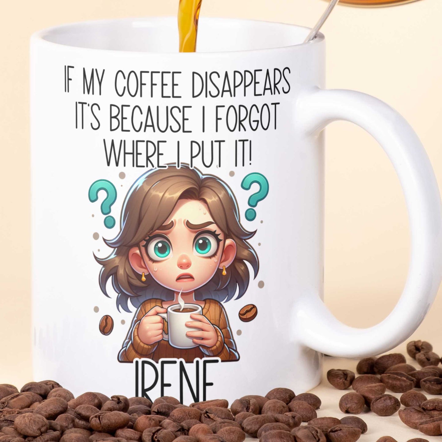 If My Coffee Disappears Personalised Mug – Memory Mug, Funny Birthday Gift, Personalised Christmas Present