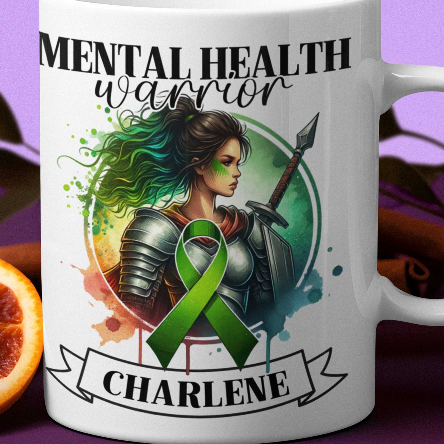 Mental Health Warrior Mug or Tumbler | Personalised Mental Health Awareness Gift | Perfect for Home, Office, or On-the-Go Heartfelt Christmas, Mother's Day, Birthday Gift for Mum, Daughter, Sister, Nan, Auntie & Friends