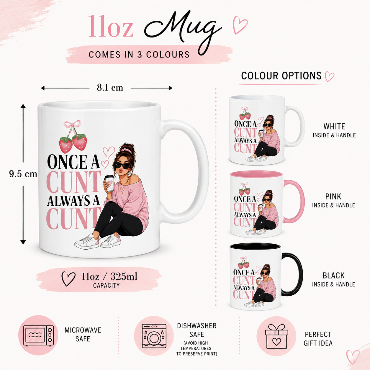 Once A Cunt Always A Cunt Mug | Funny Rude Mug For Women | Best Friend Gift