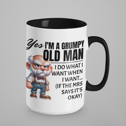 Yes, I'm a Grumpy Old Man Funny Mug - Sarcastic Gift for Husbands, Dads & Grandads - Perfect for Birthdays, Father’s Day & Retirement