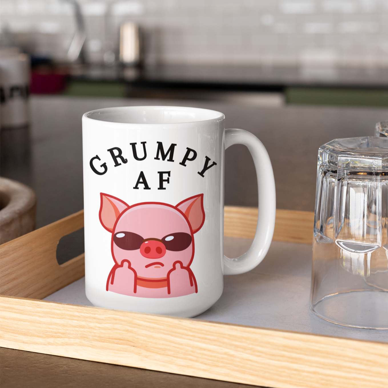 Don’t let the grumpy face fool you - the Grumpy AF pig will make a bold statement in any coffee corner! Rise and shine with this mug, perfect for anyone who loves a good challenge. Make a statement in style with this daring mug. Grumpy AF, game on! 
