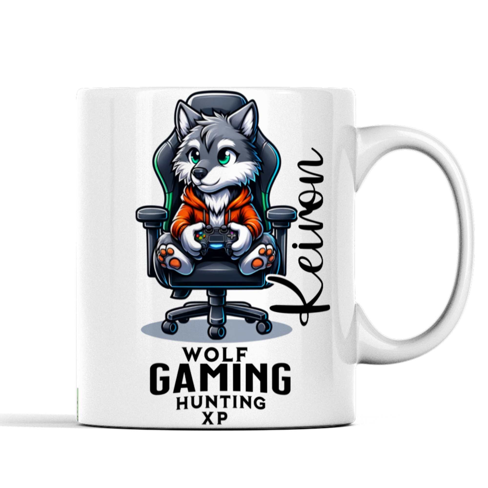 Gaming Wolf Mug or Tumbler – Wolf Gamer XP Design – Perfect for Gamers, Birthdays, Milestone Celebrations & More