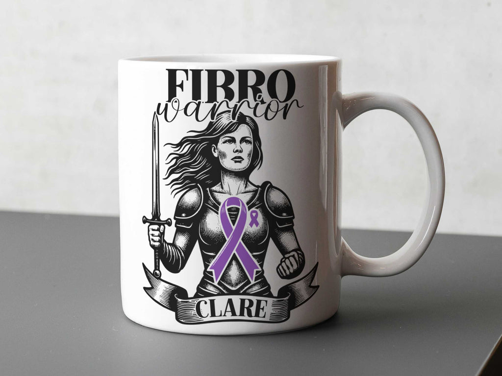 Fibromyalgia Warrior Personalised Mug - A Heartfelt Christmas, Mother's Day, Birthday Gift for Mum, Daughter, Sister, Nan, Auntie & Friends, Celebrating Strength and Awareness