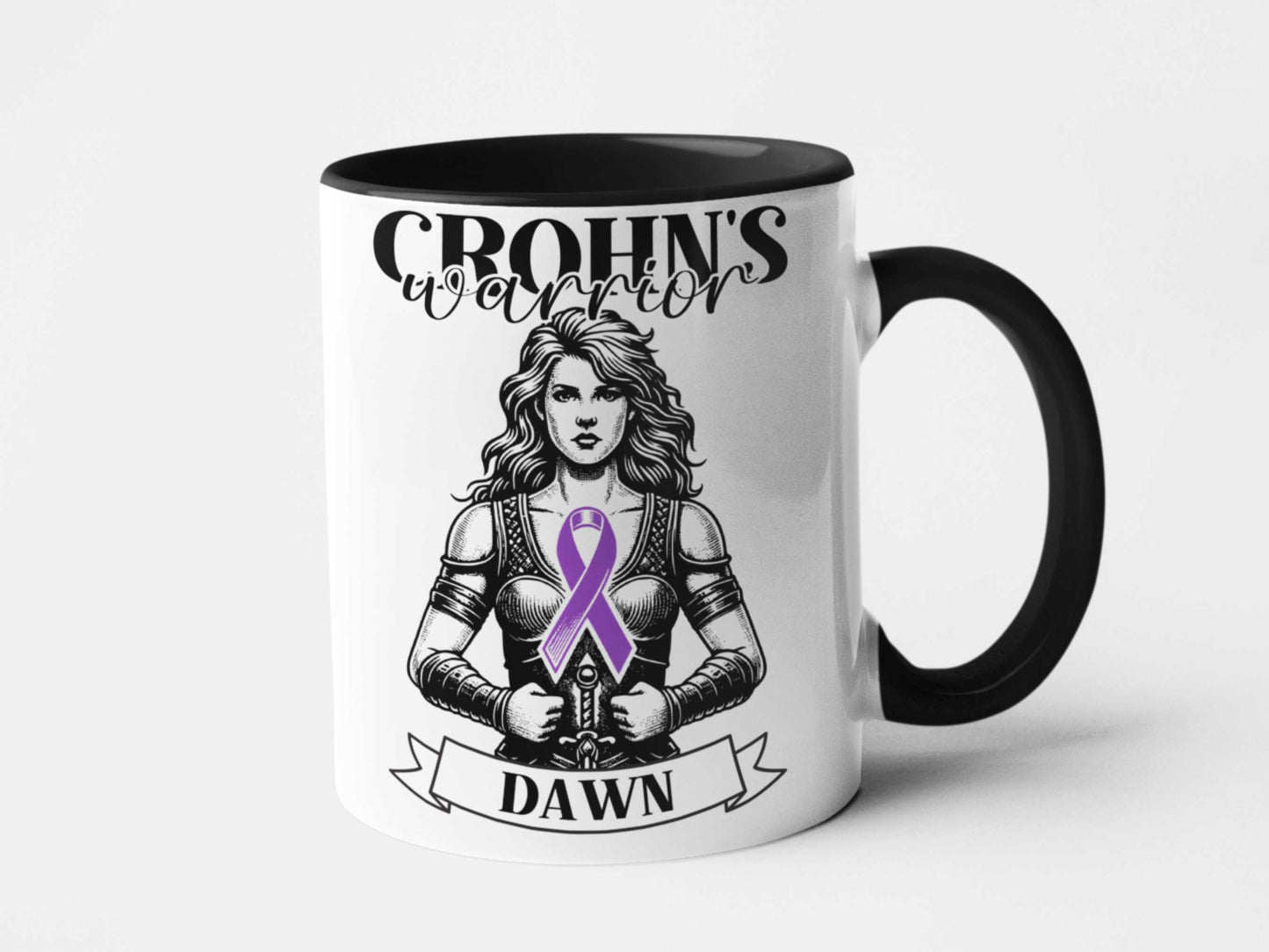 Crohn's Warrior Personalised Mug - A Heartfelt Christmas, Mother's Day, Birthday Gift for Mum, Daughter, Sister, Nan, Auntie & Friends, Celebrating Strength and Awareness