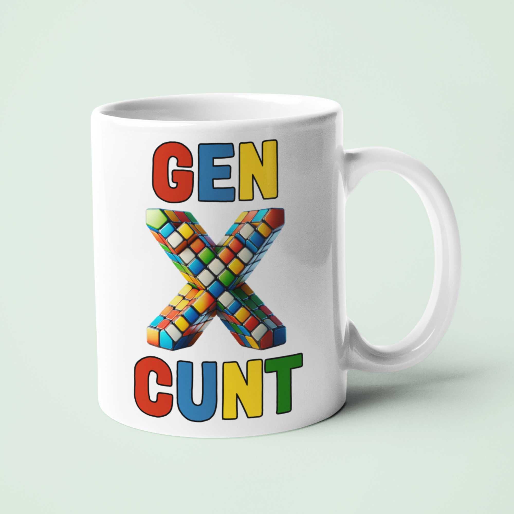 GEN X CUNT Mug - Funny Mug, Sarcastic Humour, Gen X Gift, Novelty Coffee Mug, Personalised Mug