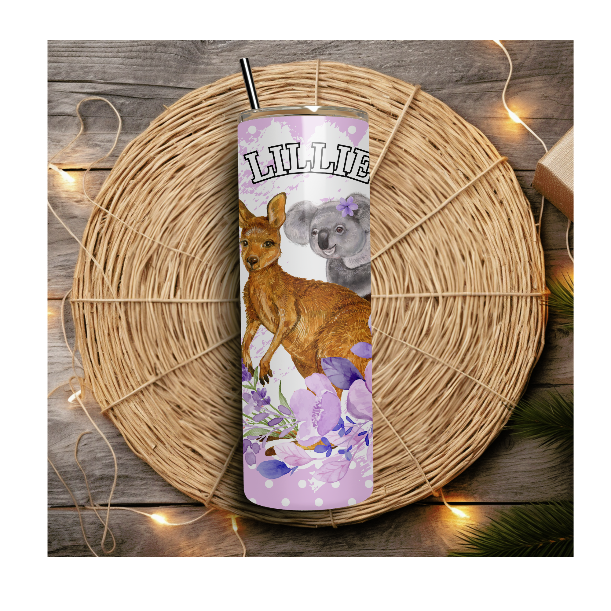 Kangaroo and Koala personalised 20oz Tumbler