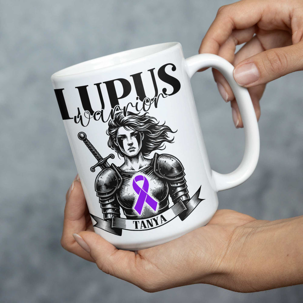 Lupus Warrior Personalised Mug - A Heartfelt Christmas, Mother's Day, Birthday Gift for Mum, Daughter, Sister, Nan, Auntie & Friends, Celebrating Strength and Awareness