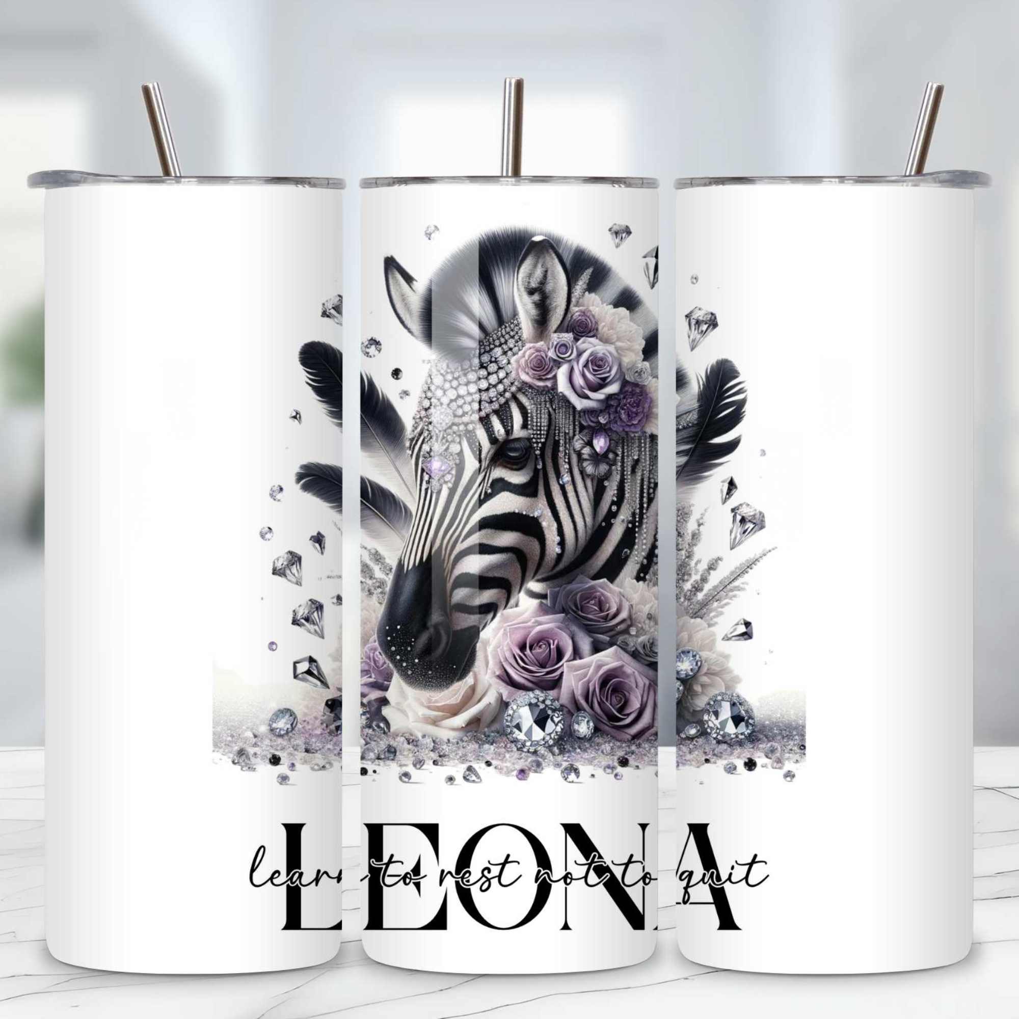 Chic Zebra & Floral Drinkware Set: Customisable Mugs in 11oz/15oz, 20oz Insulated Tumblers, Designer Coasters - Stylish Gifts for Nature Lovers