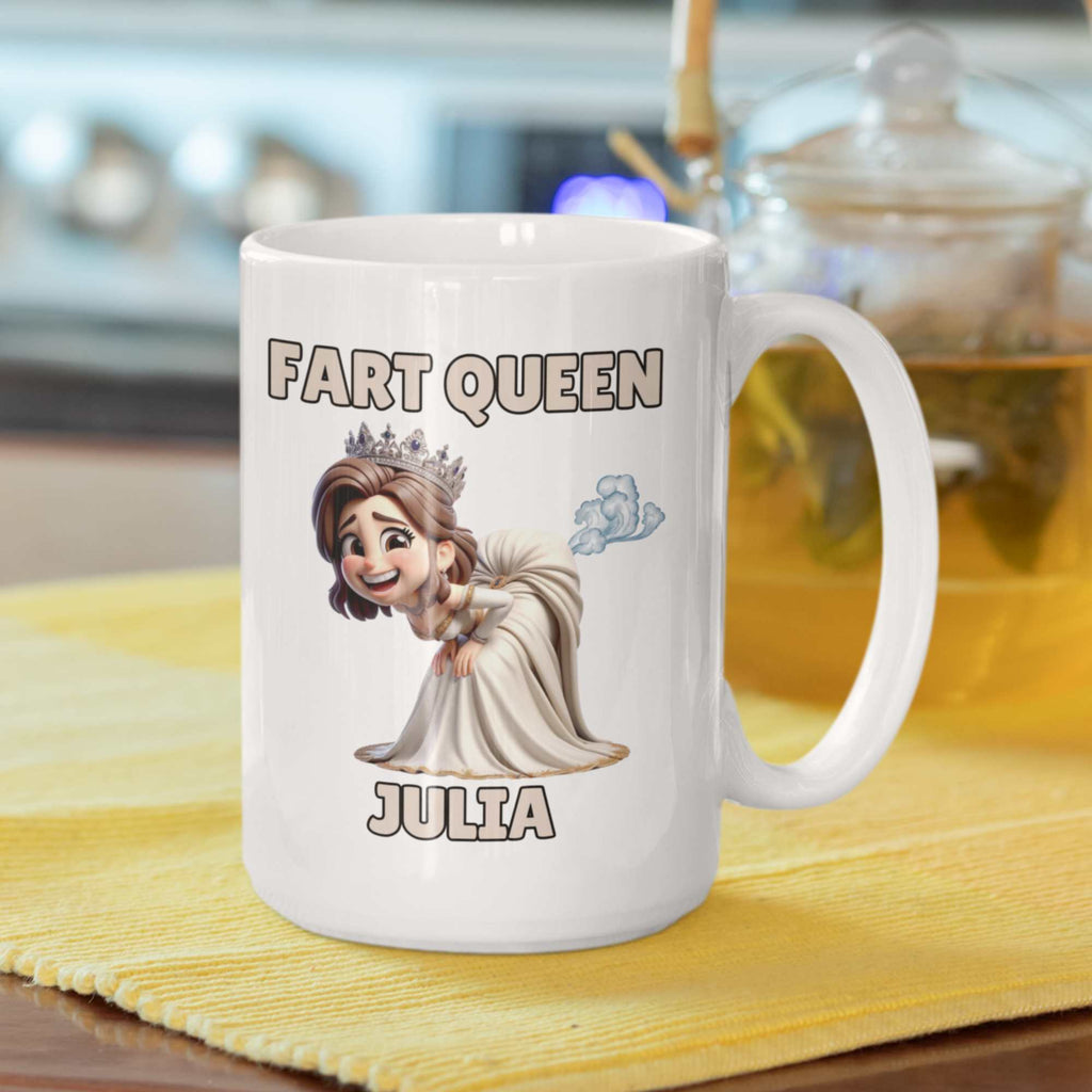 Fart queen personalised coffee mug