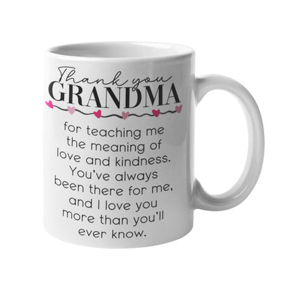 Thank You Grandma Mug – Sentimental Christmas or Birthday Gift for Grandmother / Nan