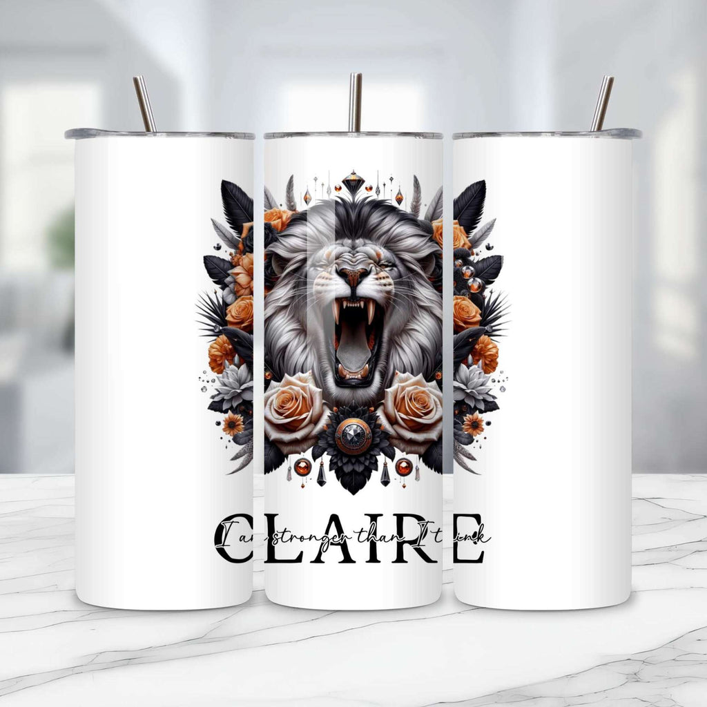 Personalised Roaring Lion Mugs & Tumblers: 11oz Black Inner, 15oz White, 20oz Insulated - Majestic Lion Drinkware for Coffee & Tea Lovers, Unique Gifts for All Occasions