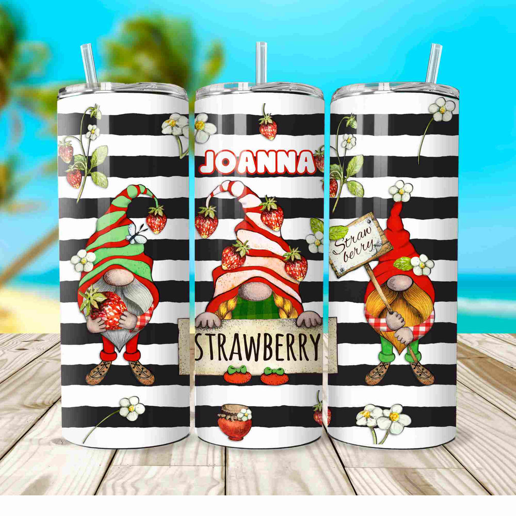 Strawberry Gonk Gnome tumbler with any name