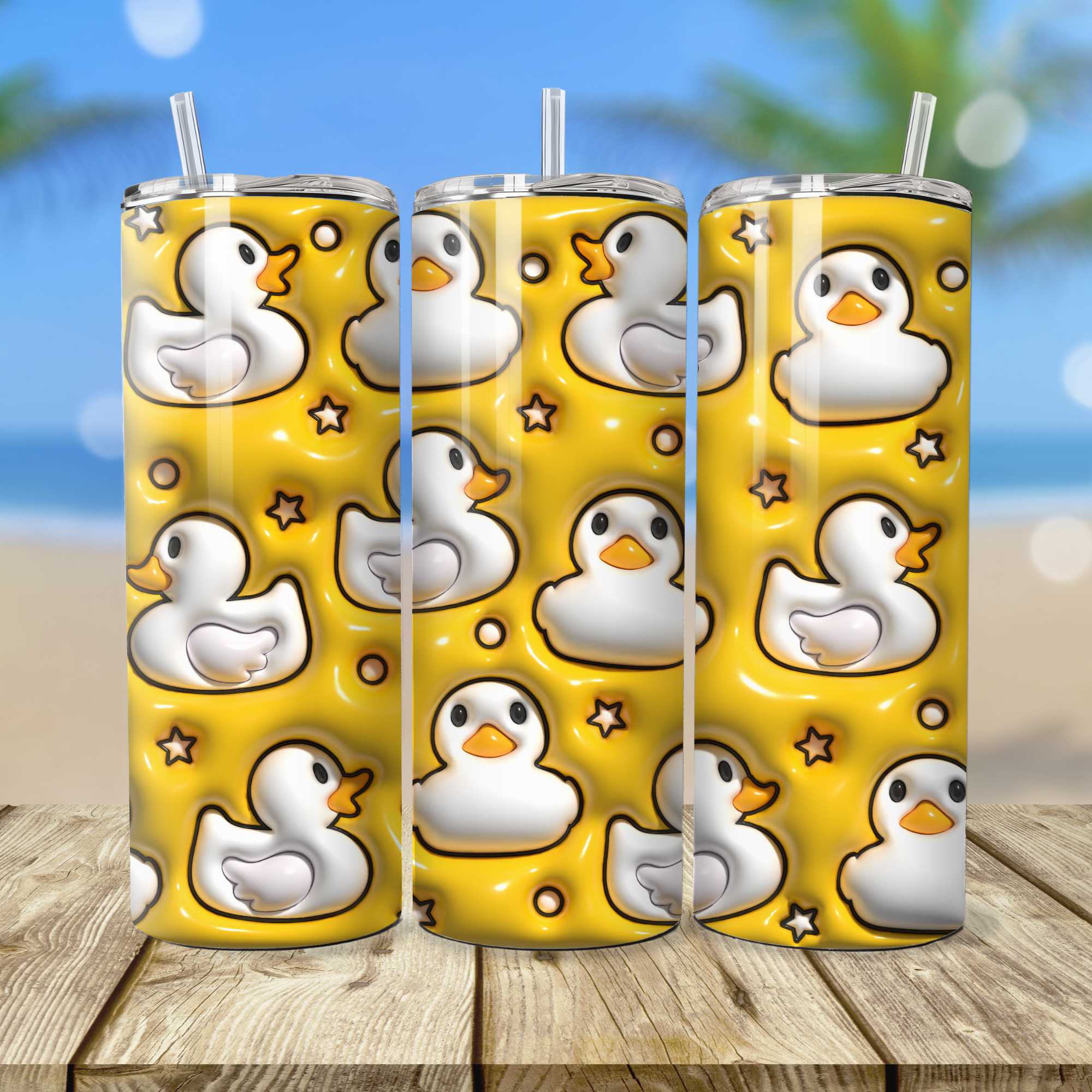 Rubber duck 3D look 20oz tumbler