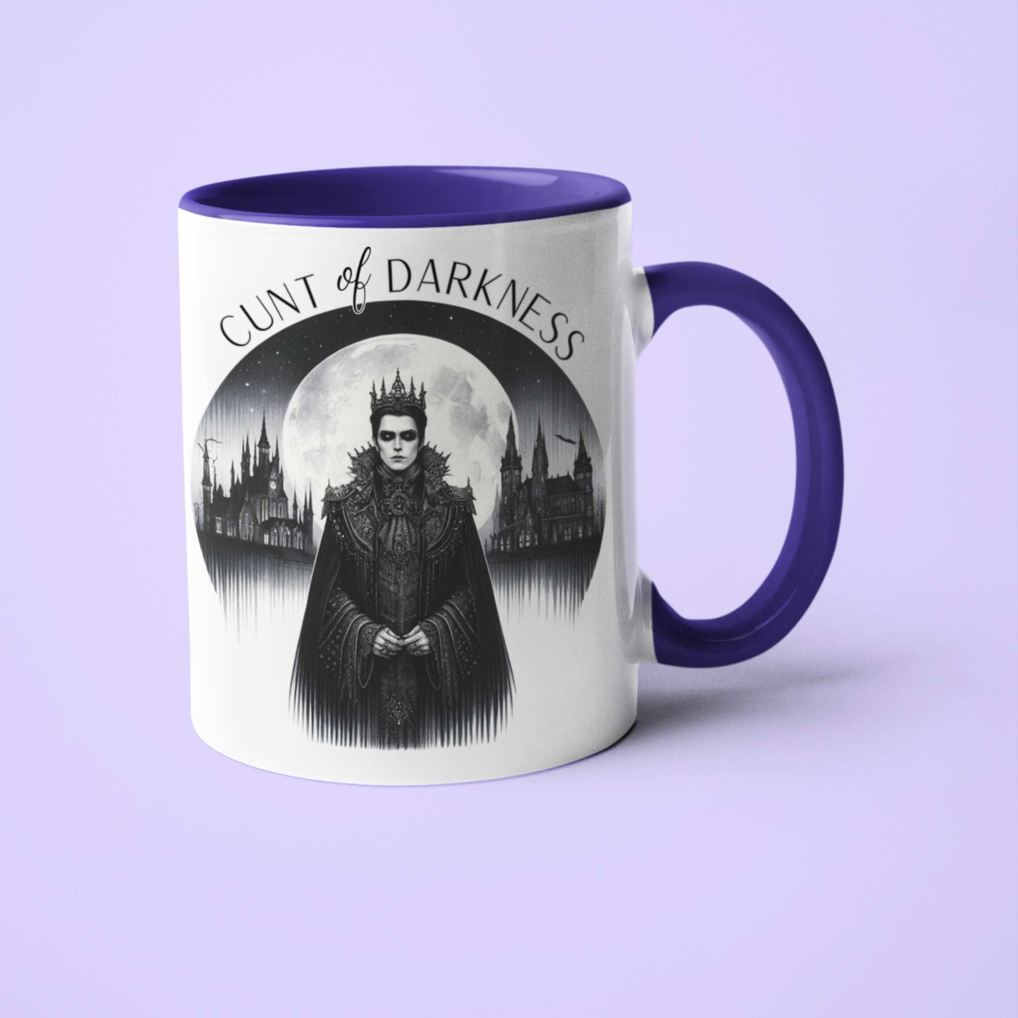 Cunt of Darkness Naughty Gothic Mug – Dark Fantasy Ceramic Coffee Cup, Funny Spooky Gift for Him, Witchy Home Décor