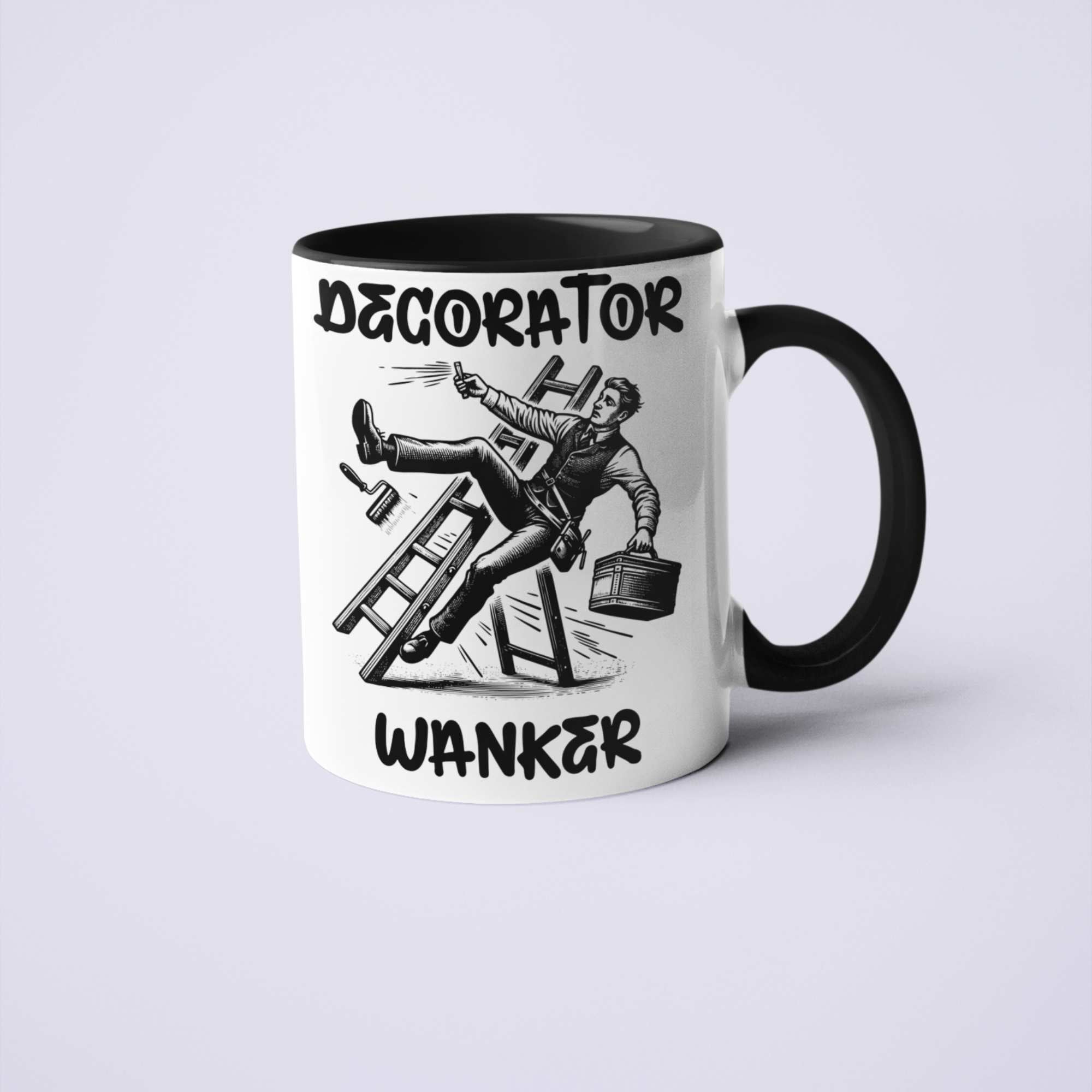 Decorator Wanker- Funny Rude Mugs for Work, Personalised Mugs UK, Funny Gifts for Friends, Unique Coffee Cup