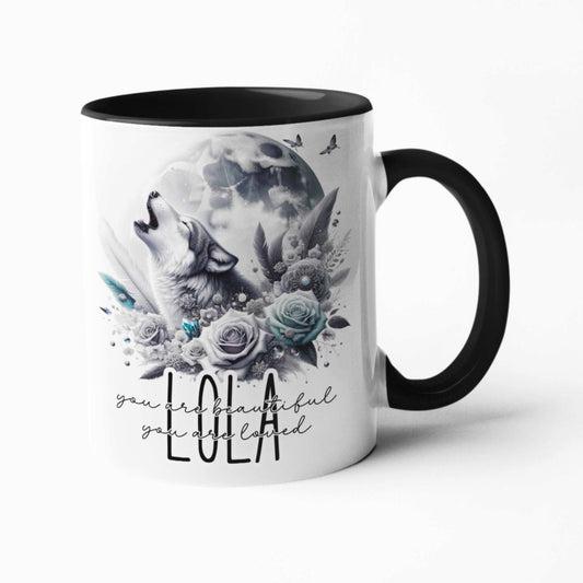 Wolf & Moon Themed Drinkware: Customisable Mugs & Tumblers - Enchanting Gifts for Nature Lovers