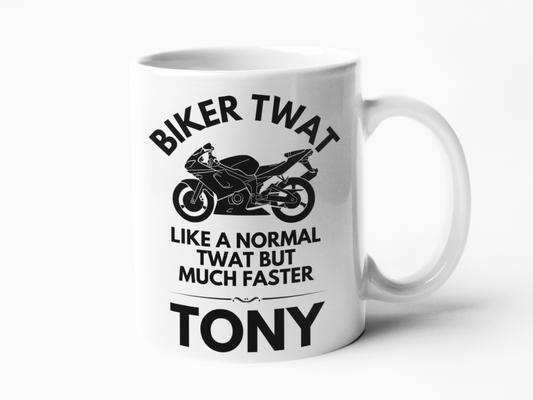 Biker twat motorcycle theme coffee mug