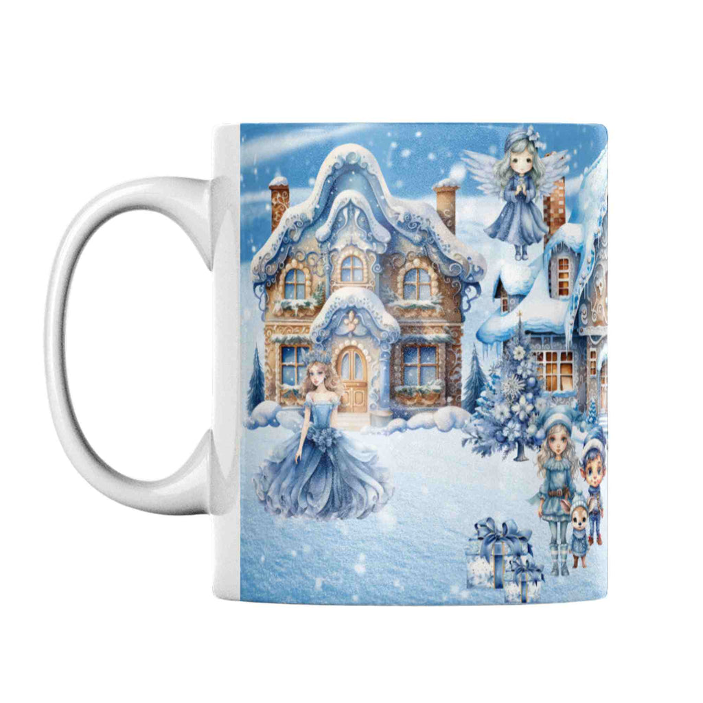 Blue Christmas scene personalised 11oz mug