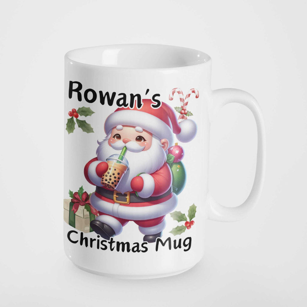 Personalised Santa Boba Tea Christmas Mug | Custom Name Christmas Gift | Fun Festive Mug for Teens & Young Adults | Christmas Stocking Filler