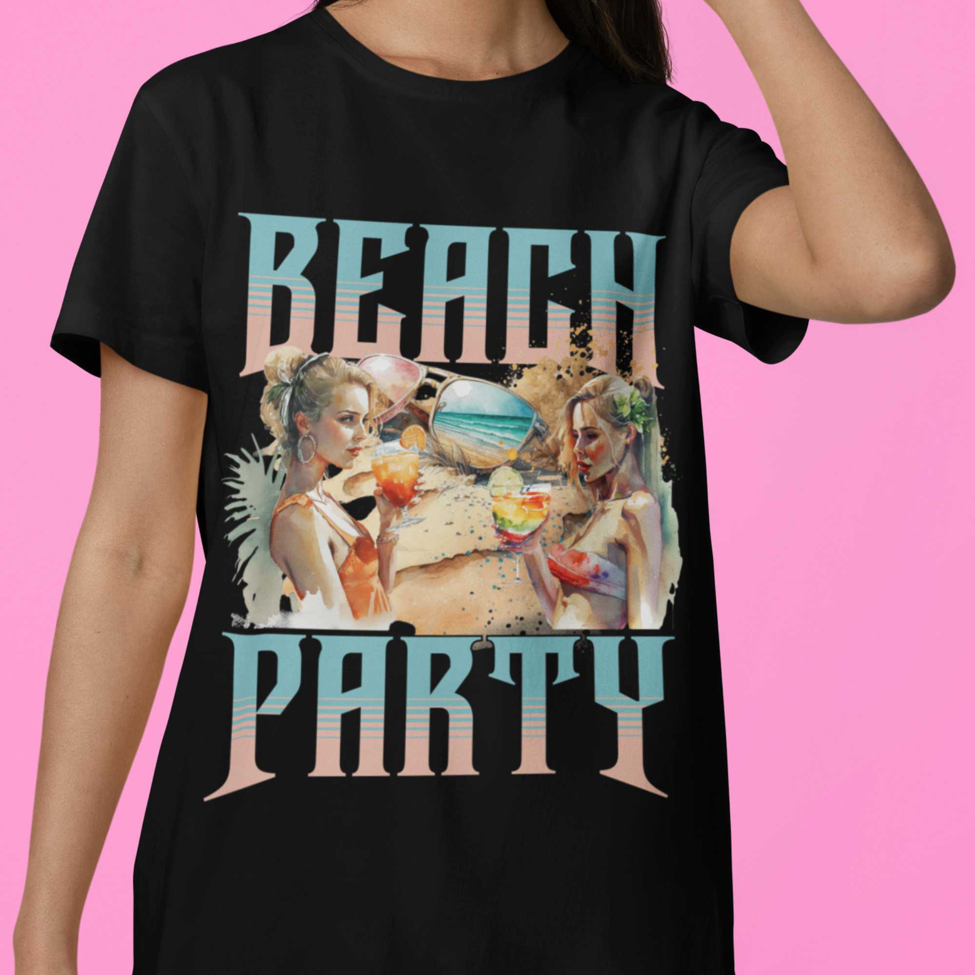 Vibrant Beach Party Tee - Celebrate Summer Vibes, 100% Cotton, S-5XL Heavy Cotton T-Shirt trans beach party (1)