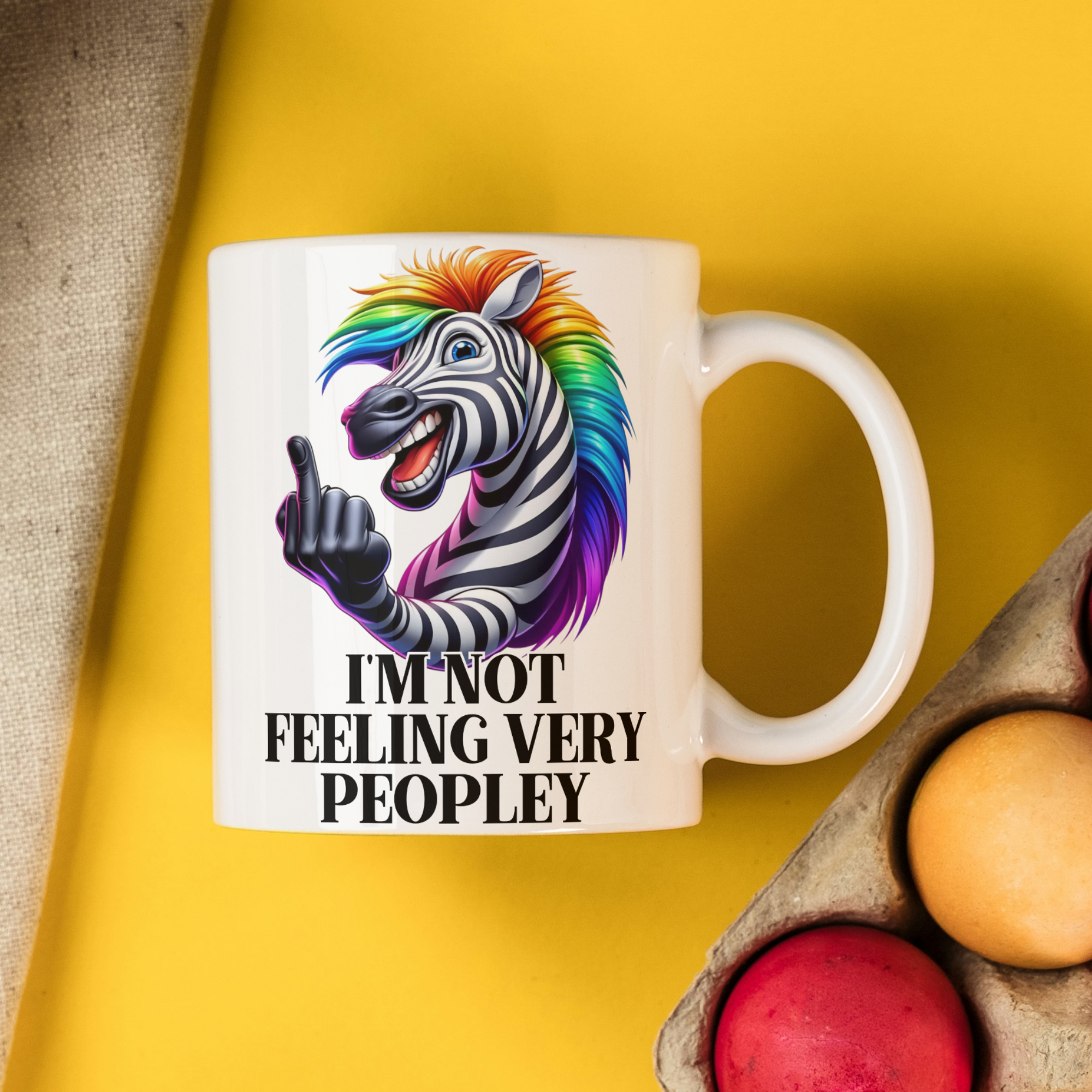 I'm not feeling Peopley Rude Zebra Coffee Mug