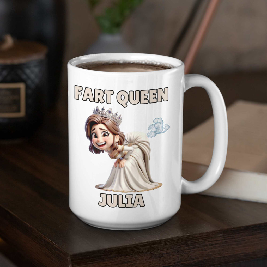 Fart queen personalised coffee mug