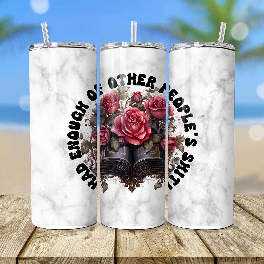 Gothic Book with Red Roses Had enough funny rude swear tumbler 20oz