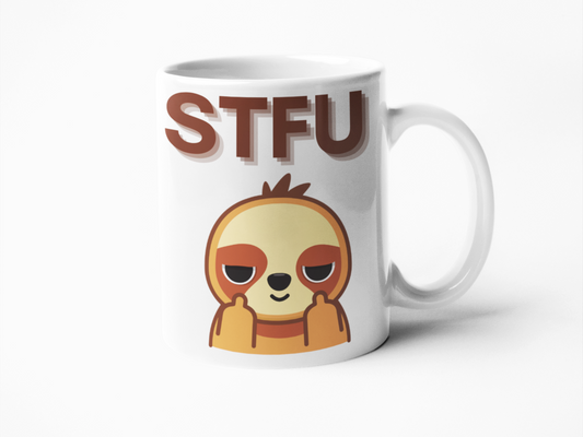 STFU sloth coffee mug