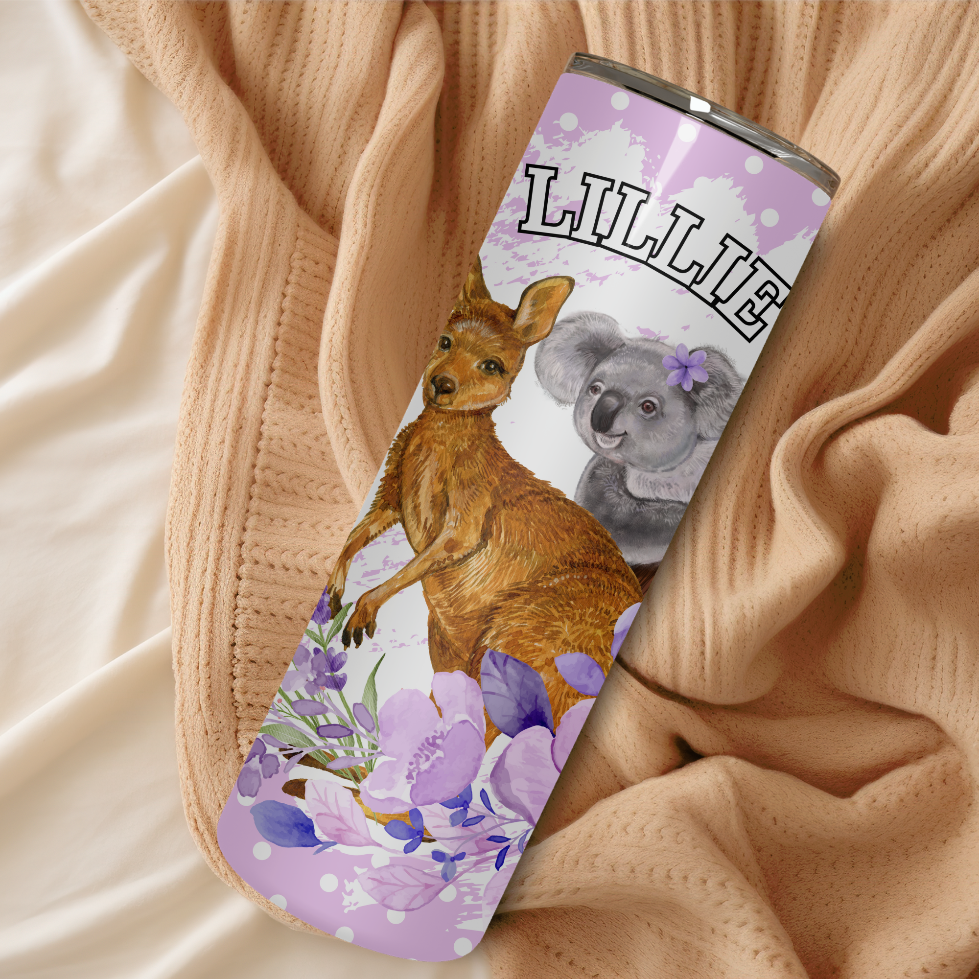 Kangaroo and Koala personalised 20oz Tumbler