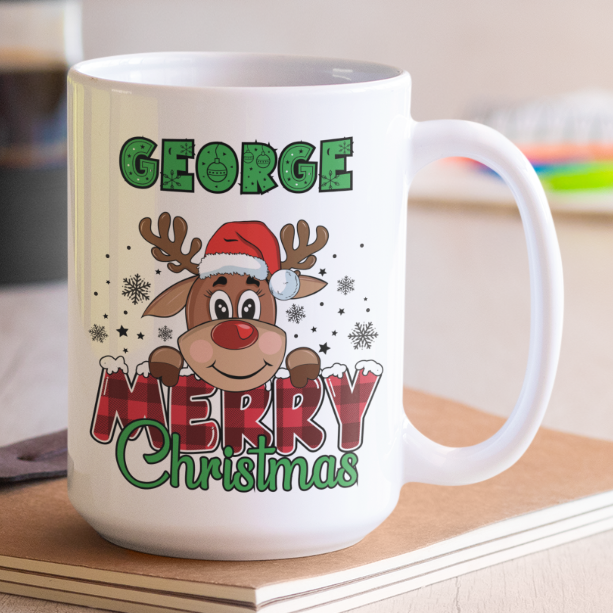 Reindeer Christmas mug
